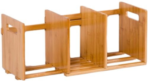 Tsffae Ausziehbarer Bambus-buchständer, Bambus-Schreibtisch-aufbewahrungsorganisator, Mehrzweck-bücherregal, Desktop-Display-Regal Für Büro Und Zuhause