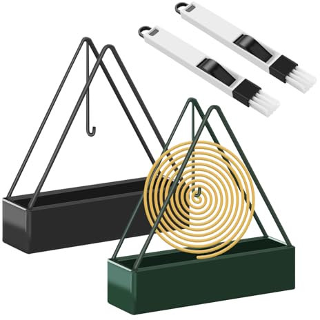 YIZWINS 2 Pezzi Porta Zanzariere Porta Zanzariere Triangolo Nero, Porta Zanzariere Creativo, Porta Bobina per Zanzare in Ferro, Porta Zampironi con per Casa Campeggio, Viaggi Anti Zanzare