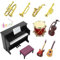 ZTBFHLZQ 11 Stück Puppenhaus Miniatur Musikinstrumente, 1:12 Wichtel Zubehör Weihnachten, Miniatur Puppenhaus Musikinstrument, Mini Musikinstrumente Deko, Puppenhaus Zubehör Weihnachten