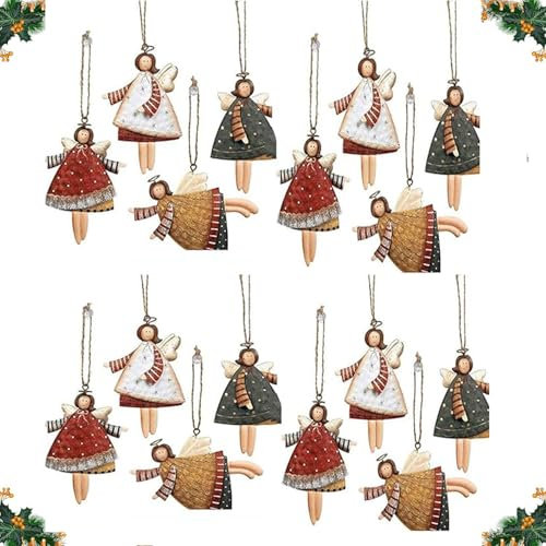 16 Stück Engel Anhänger Weihnachtsdeko Weihnachtsanhänger, Schutzengel Weihnachtsbaum Dekoration Christbaumschmuck