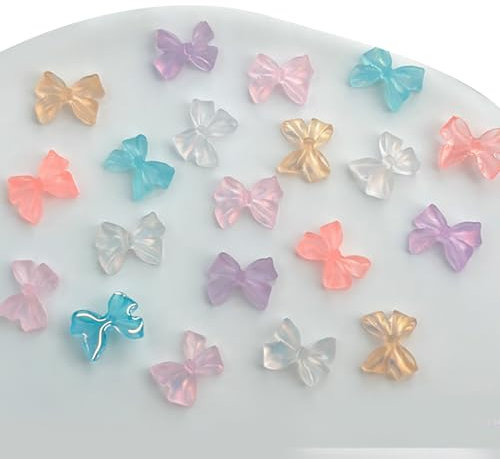 50× 3D Bows Nails Art Decorations 3D Bows Colorful Bowknot Accessories For Nails Art Designs Crafting