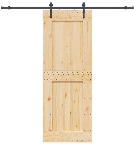 vidaXL Porte coulissante et kit de quincaillerie 85x210 cm pin massif