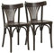 METRO Professional Chaises Lyra, Style Bistrot en Bois de Hêtre, Brun Noyer, Lot de 2, 80 x 44 x 49 cm