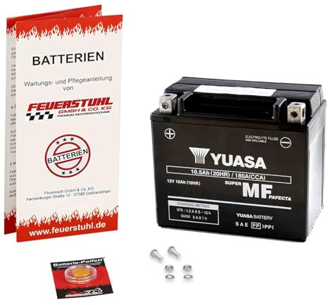 Batterie passend für Vespa GTS SuperTech 300, 2019-2023, wartungsfrei | AGM, einbaufertig, startklar, auslaufsicher, Erstausrüsterqualität von Yuasa, inkl. 7,50€ Batteriepfand