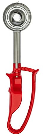 13 Sizes Color-Coded VODOMAX Food Disher/Portioner【Extended #24 RED 1.49 oz.】 1 Inch Longer | Stainless 18-8 (SUS304) | Commercial-Grade | Non-Spring Design | Palm-Squeeze | Ice Cream Scoop