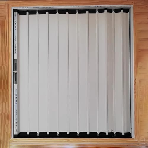 Puerta Plegable Panel de Privacidad Tipo Acordeón con Puerta Plegable Pequeña, Divisor Exterior de Aluminio Tipo Acordeón para Armario, Puerta Corredera Telescópica para Trastero(29x59in(75x150cm))