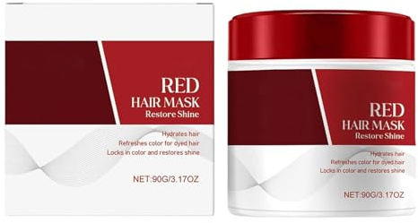 Rote Färbung Haarmaske,Farbschutz-Conditioner,Farbablagernde,Repariert & Verstärkt Rottöne Für Coloriertes Haar, Frischt Farben Nährende Und Revitalisierung Der Behandlung Mit Trockener Farbablagerung