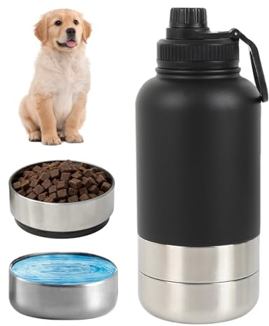 Bordeag Borraccia per Cani da 950ml da Viaggio, Borraccia per Cani da Viaggio, Bottiglia d'Acqua per Cani da Viaggio, Borraccia per Acqua per Cani, Borraccia Portatile per Animali Domestici per Cani e