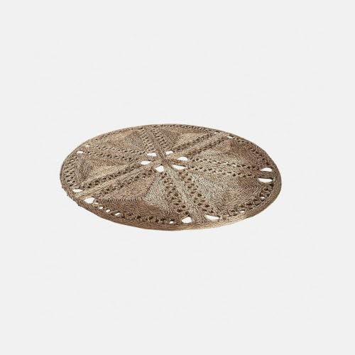 Loberon Teppich Penwicks, braun | Runde Form - Handgeflochtene Struktur - Trendiger Boho-Stil - Natürlicher Look - Ø 120 cm - Wohntextilien - Seegras