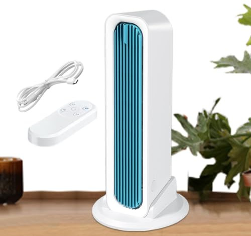 Oscillating Tower Fan | 3-Speed Quiet Bladeless Cooling | Summer Desktop Personal Cooling Fan | for Bedroom Desktop Nightstand Bedside Living Room Summer Hot Weather
