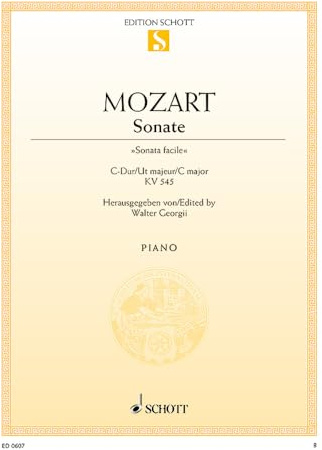 Sonate C-Dur: Sonata facile. KV 545. Klavier. (Edition Schott Einzelausgabe)