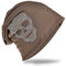 Miobo Slouch Beanie Mütze, Long, Totenkopf Motiv, Herren Damen,StrassTK-Graubraun