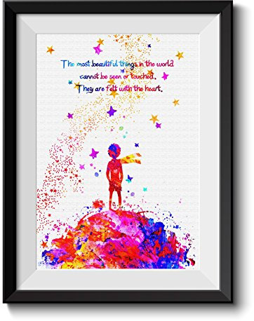 Uhomate C045 Kunstdruck auf Leinwand, Motiv Der kleine Prinz, inspirierende Zitate, für Wohnzimmer, Schlafzimmer, Badezimmer, 33 x 48 cm