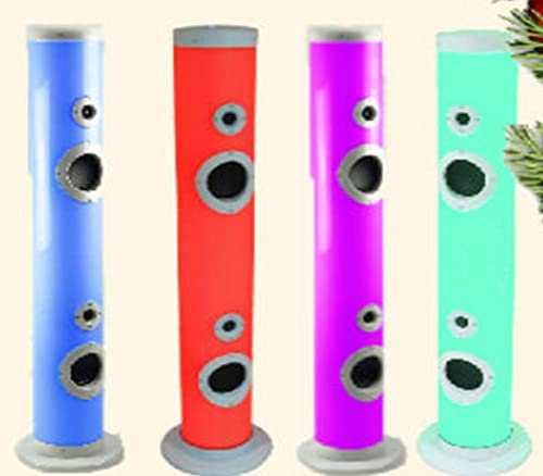 Powerful 100 watt, LED Lit TOWER SPEAKER, Colour Changing Chasing Lights, Bluetooth, Great Sound Reproduction, MP3 Play-back (USB / SD Card), FM Radio, Remote Control, 3.5mm Jack AUX IN, 1 metre tall