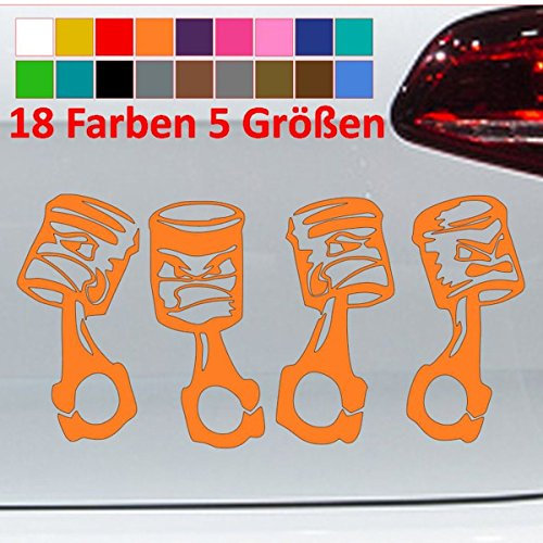 Generic Zylinder Kolben Auto Aufkleber Kopf Tuning V4 V6 JDM Sticker 18 Farben 5 Größen