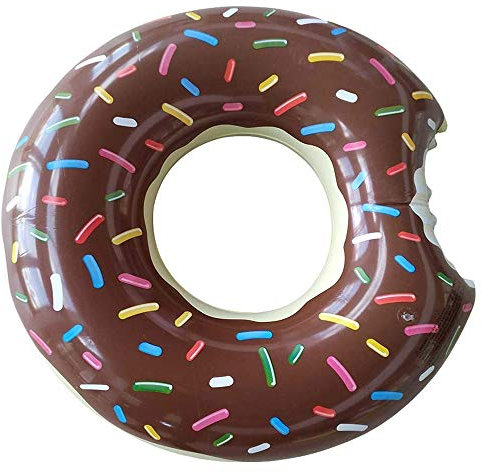 Amacoam Donut Schwimmring Aufblasbarer Donut Schwimmreifen #90 Luftmatratze Donut Wasserspielzeug für Erwachsene und Kinder Float Spielzeug Pool Luftmatratze für Pool Party Strand etc, Braun