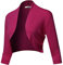 SSOULM Damen Bolero 3/4 Arm Open Front Bolero Shrug Cardigan mit Plus Size - Violett - Groß