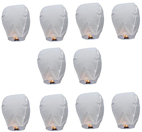 LANGING 10Piezas Blanco Oval Cielo Linterna Linterna de Kongming Chino Que Deseen lámparas