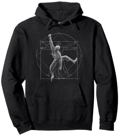 Freeclimber Vitruvianischer Mensch Klettern Bouldern Pullover Hoodie