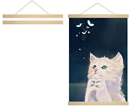 Radezon Posterleiste Posterschiene Poster, Magnet Magnetische Holz Poster Aufhänger Halter Rahmen Leisten Bild Bilder Bilderleiste Bilderrahmen 50x70 50x100 50x75(50cm, Natur)