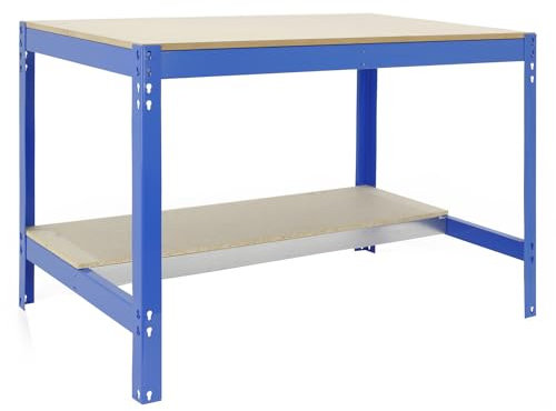 Simon Rack Mesa de Trabajo Taller, 600 kg Capacidad Carga, 842x1510x610 mm, Galva/Madera - BT0