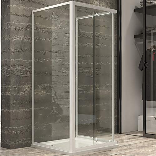 Ogomondo Box Cabina Doccia Corner 3 Lati Cristallo Temprato Trasparente 80x80x80