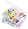 LAifu Snack Box With Compartments, 2 PCS Snackle Box Trays with 18 Removable Grids Compartments, Clear Multi Stackable Plastic Organizer Container for Snack, Fruits, Pills, Beads, Bolts and Nuts