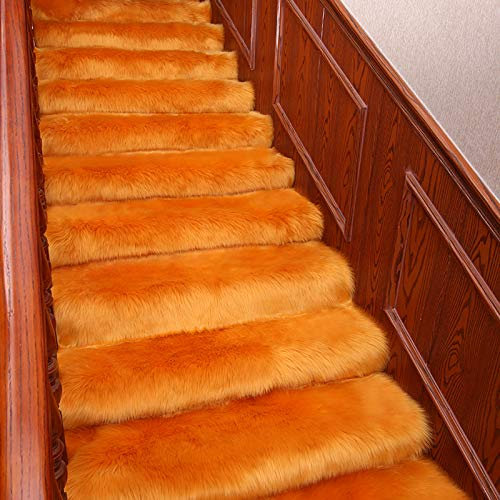 10 Treppe Set Mit Shaggy Thick Fluffy Treppenmatte Stufenteppich Stufenmatte Stufenschoner Treppenschoner Treppenteppich Treppenschutz Matte Matten Teppich rutschfest,Superweiche,Flauschige,Bequeme