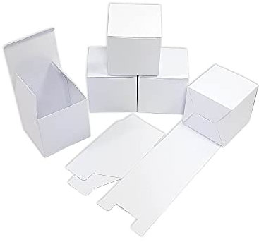 Frau WUNDERVoll® 12 Faltschachteln weiß, 7x7x7 cm (gefaltet), 300 Gramm Papier/Würfelbox, Kissenverpackungen, Pillow box, Faltverpackung, Geschenkverpackung, Gastgeschenk, Hochzeit