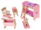 Miniatur Holzmöbel Set Puppenhaus Möbelzubehör, Holzpuppenmöbel einschließlich Etagenbettstuhl Wiege Kind Kinder Geschenk Puppenhaus Mini Möbel Spielzeug