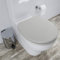 Croydex Lugano Grey Wooden Toilet Seat - Soft Close & Quick Release Button for Easy Cleaning, Adjustable Hinges with Top and Bottom Fixings Included and Antibacterial Treated Surface (Grey)