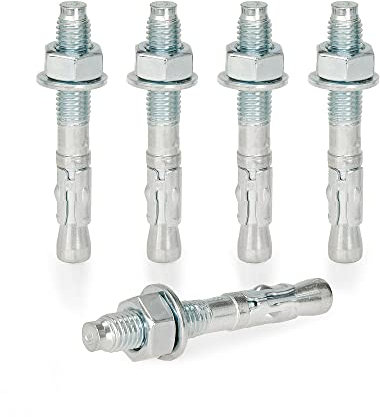 KM TRADE Bolzenanker - Schwerlastanker aus verzinktem Stahl mit ETA Zulassung, Option 7 - M12 x 90 mm, fixierbare Dicke: 8 mm - 1 Stück