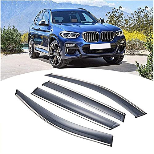 PYEBE 4pcs Auto Windabweiser für B-MW X3 F25 G01 2011-2020, Vorne Hinten Seitenfenster Regenabweiser Sonnenschutz Regenschutz Visiere Smoked Abweiser Fenster ZubehöR