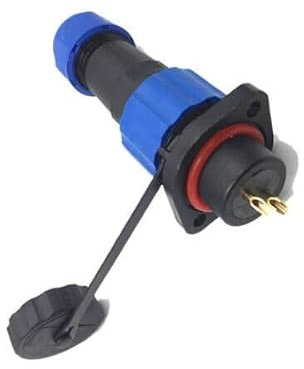 Anschlussstecker Luftfahrtstecker SP13 IP68 2 polig, SP13 Serie 2 Pin Stecker und Buchse wasserdichte mit 2 Loch Flansch Inline Stoßverbinder für Außenlampen verwendet