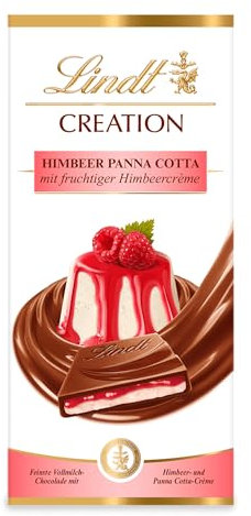 Lindt Cioccolato Creation Lampone Panna Cotta | Lavagna da 150 g | Regalo di cioccolato | Tavoletta di cioccolato