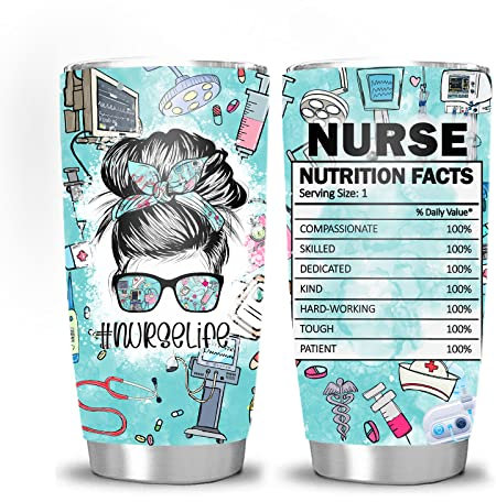 wodealmug Thermo-Isolierbecher mit Deckel, für Krankenschwestern, Geschenke für Krankenschwestern, mit Deckel, 590 ml