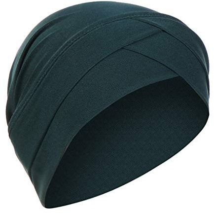 Turban Damen Chemo Muslim Turban Frauen Sommer Beani Mützen Atmungsaktiv Chemo Mützen Baumwolle Grün