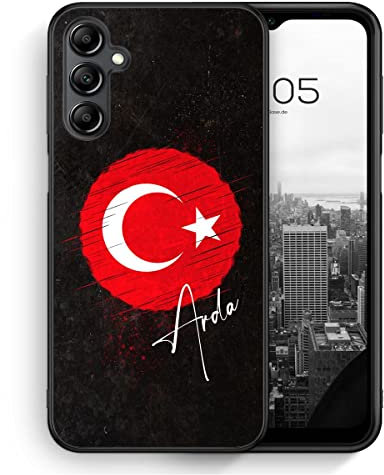 MUNIQASE Türkei mit Wunschname - Silikon Hülle für Samsung Galaxy A54 5G - Personalisierte Wunschname Türkische Schutzhülle Handyhülle Case Cover