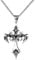 KONFEN Kette Herren Damen mit Anhänger, 24 Kreuz Halskette mit Flammenmotiv Wikinger Kettenanhänger aus Edelstahl für Männer 60cm, Hip Hop Edelstahlkette Kruzifix Necklace Kreuzanhänger Cross Chain