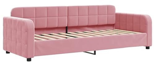 vidaXL Tagesbett, Gästebett 2-in-1, Sofabett Schlafsofa für Schlafzimmer Wohnzimmer, Bettsofa Sofa, Modernes Design, Rosa 80x200cm Samt