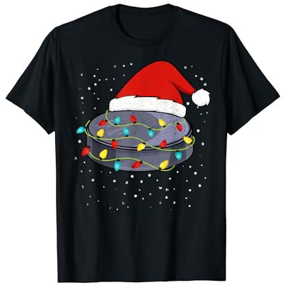 Weihnachten Eishockey Weihnachtsmütze T-Shirt