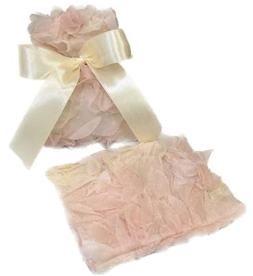 Generico 20 Sacchetti per BOMBONIERE Piatti Stile Fleur 10X13 PORTACONFETTI Porta Confetti per Nozze Cerimonie Comunione Battesimo Nascita (Rosa Cipria)