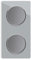 OneKeyElectro 2x Lichtschalter 1fach + Glas-Abdeckrahmen 2fach senkrecht, Komplette Schaltlösung, Schalter-Set, rund, Unterputz, Schutzart IP20, 230V/16A - grau