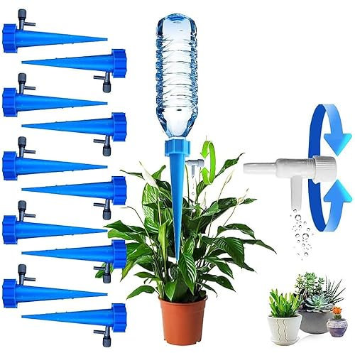 NJZYBZA Kit de Riego por Goteo, Microflujo, Ajustable con Válvula de Control, Plástico ABS, Estilo de Tape de Goteo