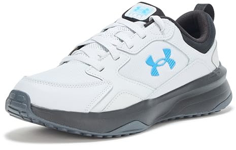 Under Armour Men's Charged Edge - Zapatillas deportivas para hombre (014), gris/negro/azul (Halo Gray/Black/Ether Blue), 43 UE