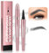Liquid Microblading Augenbrauenstift, Lang Anhaltend 3D Augenbrauenstift Wasserfest, Hochpigmentiert Glatter Auftrag Eyebrow Pencil Wasserdichter Mit 4 Gabelspitzen (03 Grau)
