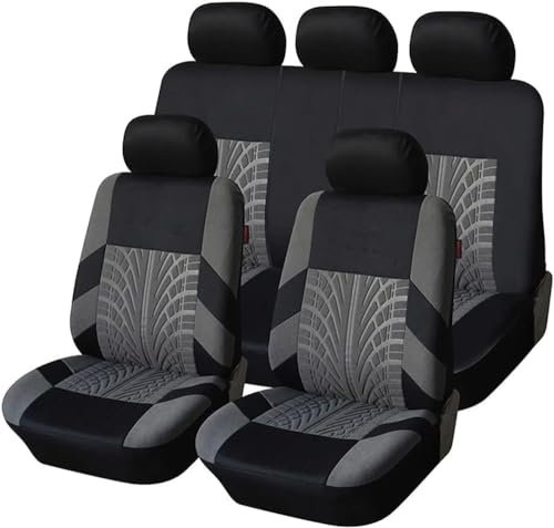 YoQIK Auto Set Coprisedili per Opel Corsa D (Facelift 2011) 5-Door 2011-2014,Anteriori Posteriori Copri-Sedile Completo Impermeabile Comfort Accessori Interno,Grey-1