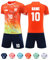 Generisch Personalisiertes Fußballtrikot mit Eigenem Namen, Nummer Logo, Orange, Kurzarm, Crew-Neck, Unisex-Erwachsene, 3XS-5XL, Fußball, Training, Sport, Fußball Geschenkschule