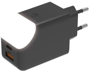 Xoopar Ice-G Chargeur Secteur 65 W 2 Ports USB-C et USB - Noir | Charge rapide 65 W sur 2 ports (USB-C et USB-A) avec lumière tactile - pour smartphone, tablette et ordinateur