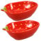 COLLBATH Accessoires De Cuisine À La Fraise Assiette En Céramique Bol De Service À Fruits Plateau Dapéritif Vaisselle